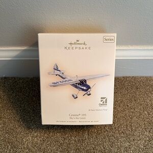 Hallmark Keepsake Cessna 195 Sky's the Limit Ornament - Blue and White